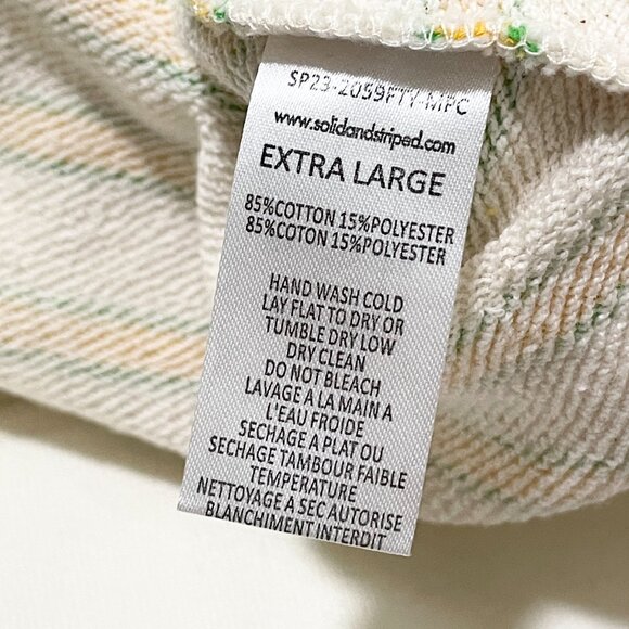 Women SOLID & STRIPEDThe Jolie Hoodie in Yellow Striped Size Extra Large - Picture 11 of 11